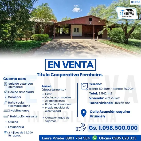Casa familiar en venta
