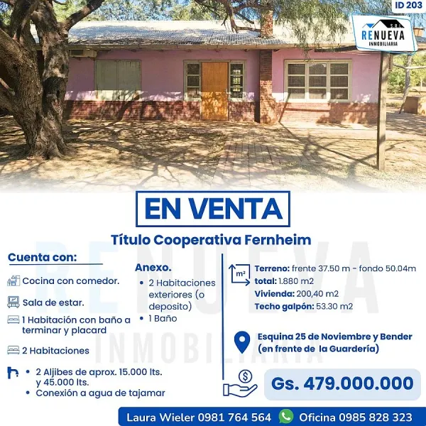 Se vende casa en zona tranquila