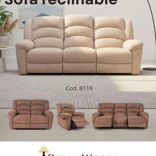 Juego de Sofa Reclinable Coufa Cod 8119 (3-2-1 cuerpos)