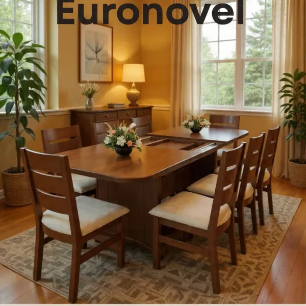 Mesa de Comedor Extensible Euronovel con 8 Sillas Milan