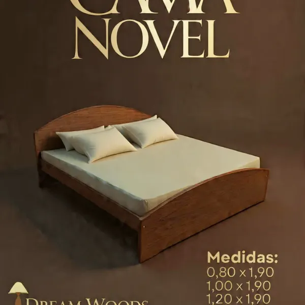 Cama Novel de 2,00m de largo y 1,80m de ancho (sin mesitas de luz)