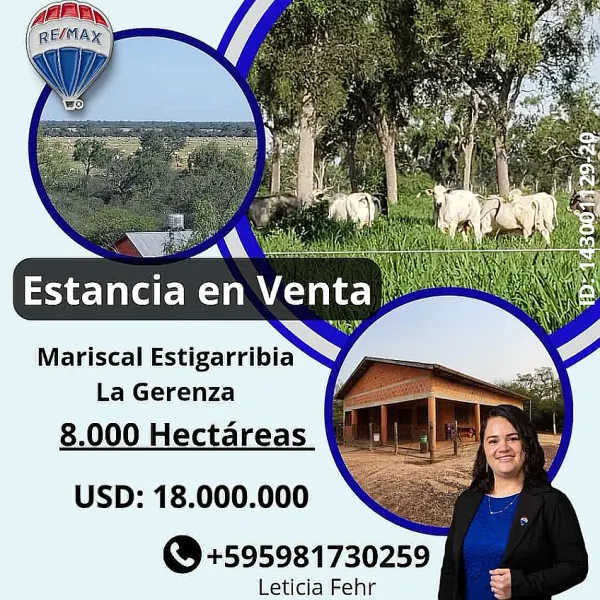 Vendo Estancia de 8000 ha Zona Mariscal Estigarribia - La Gerenza