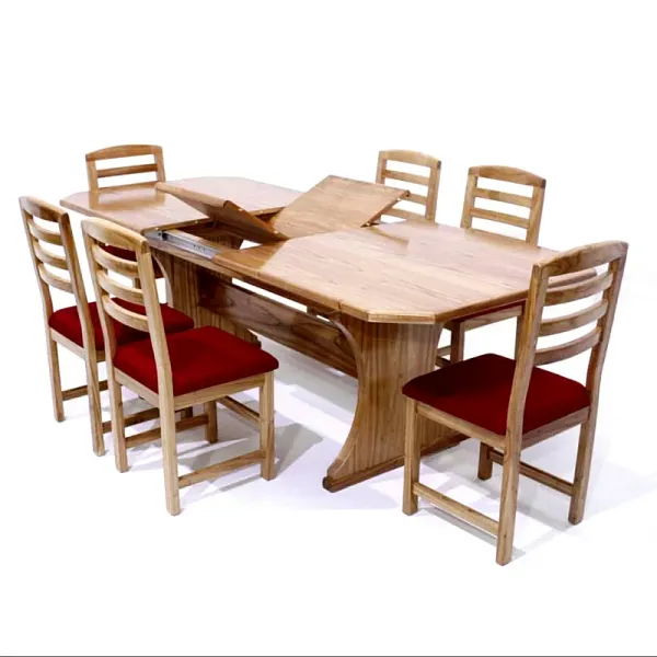 Mesa de Comedor Extensible Señorial con 6 Sillas Festiva