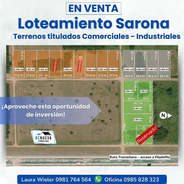 Terrenos comerciales e industriales en venta