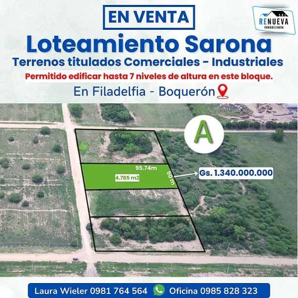 Terrenos comerciales e industriales en venta