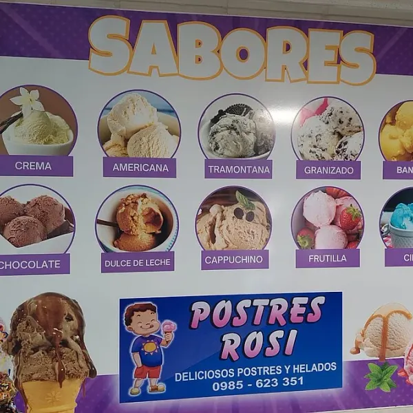 Helado de diferentes sabores