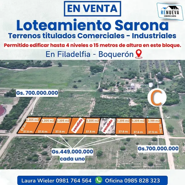 Terrenos comerciales e industriales en venta