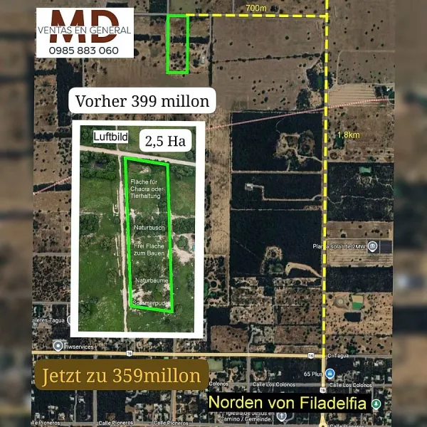 Verkaufe 2,5 ha in Filadelfia