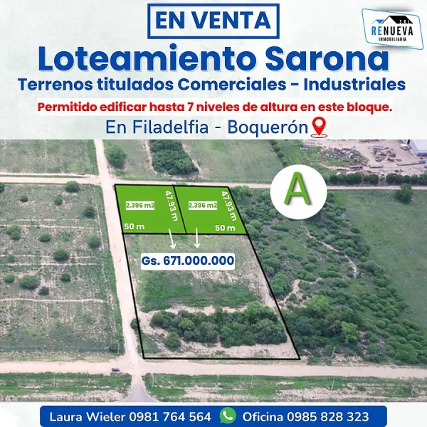 Terrenos comerciales e industriales en venta