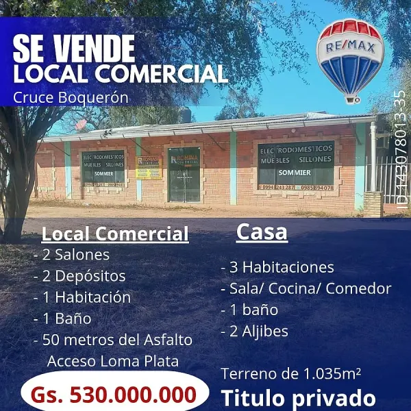 Venta de Local Comercial en Cruce Boquerón