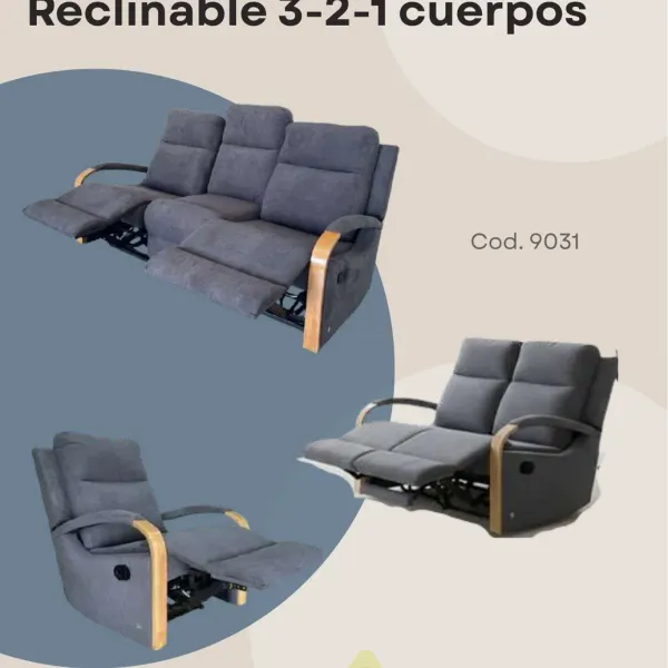 Juego de Sofa Reclinable Coufa Cod 9031 (3-2-1 cuerpos)